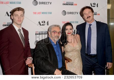 LOS ANGELES - FEB 22:  Levi Meaden, Burt Reynolds, Ariel Winter, Glenn Workman at the 