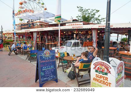 Golden Sands, Bulgaria - June 06, 2017: Famous Restaurant In Golden Sands Zlatni Pyasatsi , Bulgaria