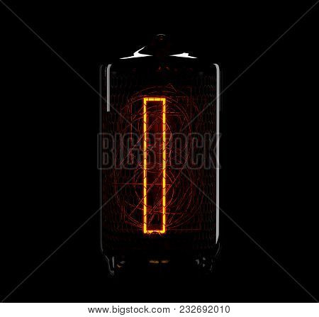 Nixie Tube Indicator. The Number One Of Retro. 3d Render.