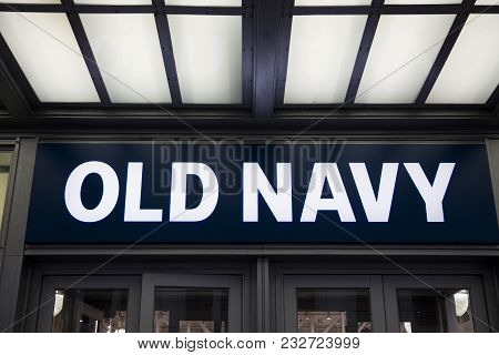 New York, Usa - August 31, 2017: Detail Of Old Navy Store In New York. It Is An American Clothing An