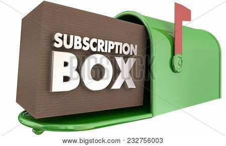Subscription Box Service Delivery Mailbox 3d Illustration