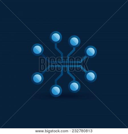 Digital Brain Icon. Vector Ai Brain Concept Sign On Dark Background