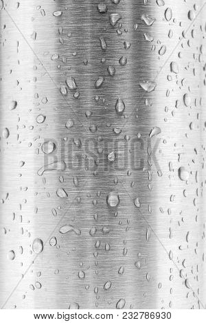 Water Drops On Metallic Stanless Steel Texture