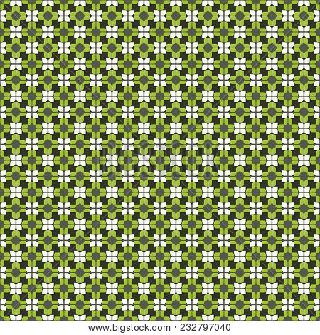 Ancient Geometric Pattern In Repeat. Fabric Print. Seamless Background, Mosaic Ornament, Ethnic Styl