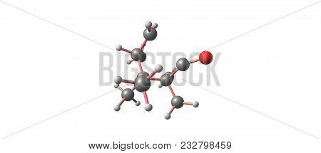 Camphor Molecular Structure Isolated On White Background