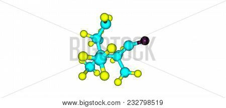 Camphor Molecular Structure Isolated On White Background