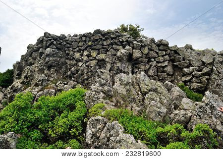 Ancient Building Nuraghe In Monte Tratzalis, Sinnai