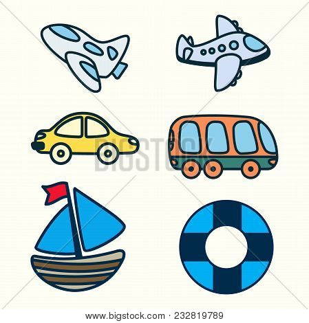 Creative Transportation Flat Cartoon Vector Illustration Isolated On White Background. Flat Cartoon 