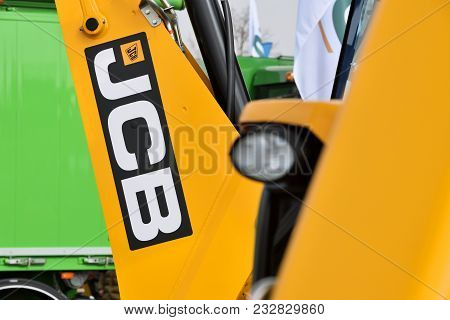 Kaunas, Lithuania - March 23: Jcb Heavy Duty Equipment Vehicle And Logo On March 23, 2018 In Kaunas,