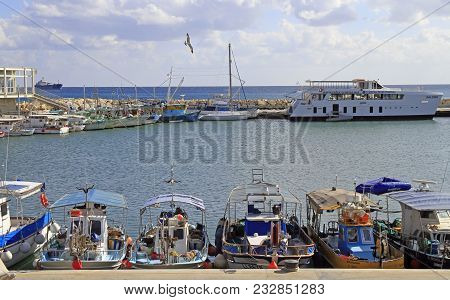 Limassol, Cyprus - November 22, 2017: View Of The Limassol Old Port On Cyprus Island