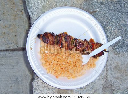 烤肉串和水稻