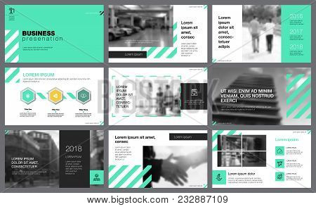 Aquamarine And Black Infographic Design Elements For Presentation Slide Templates. Business Efficien