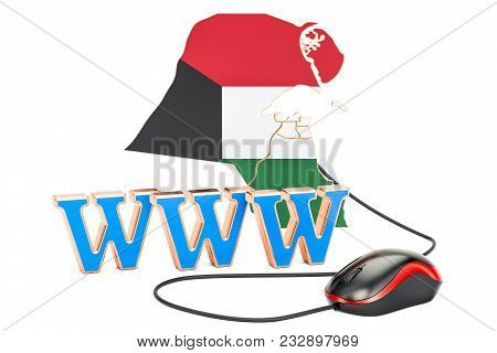 Internet Connection In Kuwait Concept. 3d Rendering Isolated On White Background