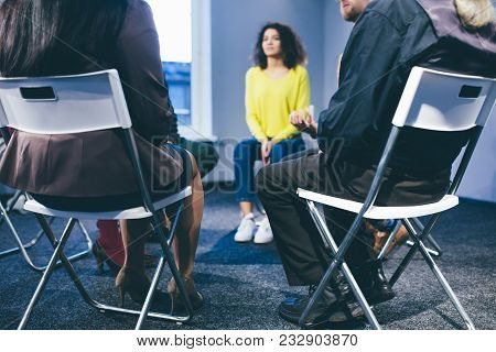 People Having Group Therapy.they Are Former Drug Takers. Toned Concept.