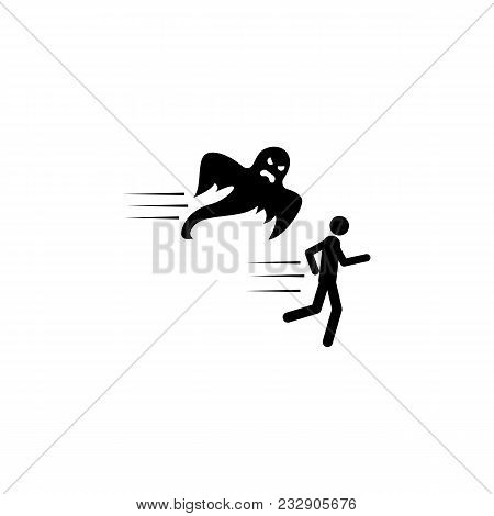 A Man Runs Away From A Ghost Icon. Element Of Scarecrow Icon. Premium Quality Graphic Design Icon. S