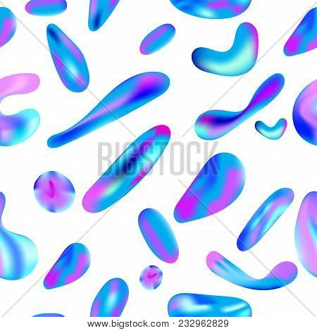Abstract Liquid Colorful Shapes, Seamless Pattern, Vector Illistration