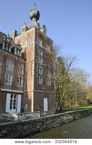 Leuven, Belgium - April 1, 2019: Arenberg Castle, Now University, Beside The River In The City Of Le