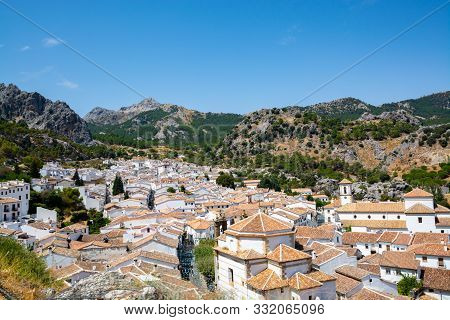 Route Of White Andalusian Villages, Small Town Grazalema Located In Sierra De Grazalema, Andalusia, 