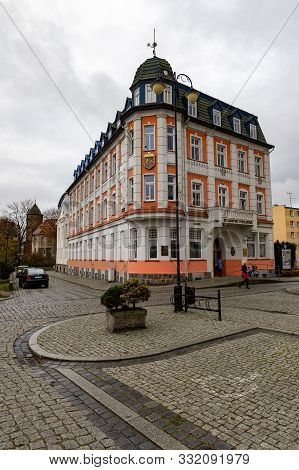 Swidwin, Zachodniopomorskie / Poland - November, 6, 2019: Buildings Of The Town Hall In A Small Town