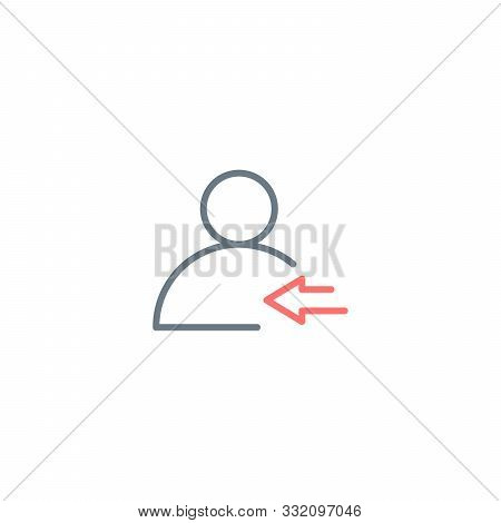 Login Profile With Arrow In Icon Vector, Line Outline User Account, Authorized Member. Editable Stro