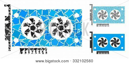 Dual Gpu Videocard Composition Of Joggly Parts In Different Sizes And Color Hues, Based On Dual Gpu 