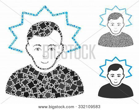 Inventor Composition Of Tremulant Pieces In Different Sizes And Shades, Based On Inventor Icon. Vect