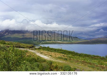 Beautiful Scenic Route To Elgol Village In Summer, Scotland