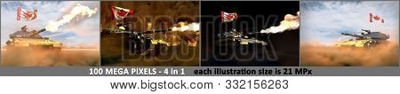 Canada Army Concept - 4 Detailed Illustrations Of Heavy Tank With Design That Not Exists With Canada