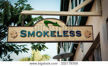 Street Sign The Direction Way To Smokeless