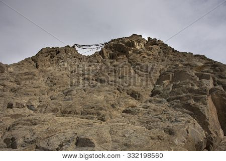 View Landscape Of Leh Stok Monastery Or Stok Gompa Palace At Leh Ladakh Village While Winter Season 