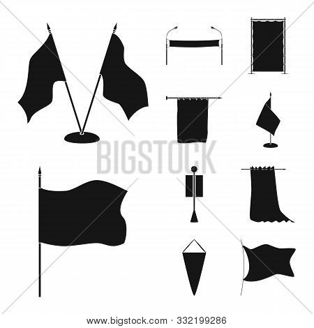 Isolated Object Of Material And Media Icon. Set Of Material And Textile Stock Vector Illustration.