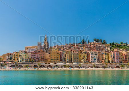 Menton France. 17 June 2019. A View Of The Colourful Buildings In Menton In France