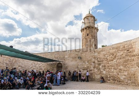 Jerusalem, Israel, November 02, 2019 : The Minaret Rises Above The Entrance To The Courtyard Of The 