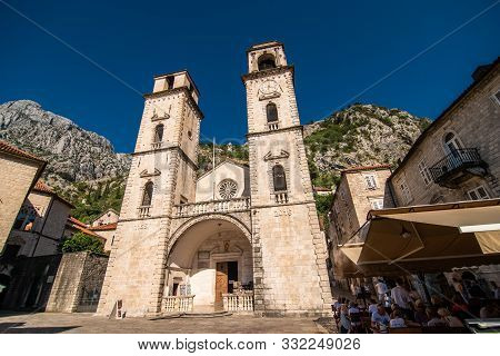 Kotor, Montenegro - July 2019: View On A Small Square In Old Town In Kotor, Montenegro. Kotor Is Tow