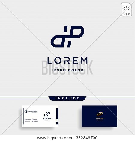 Letter Dp Pd Dhp Logo Design Simple Vector