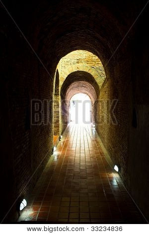 Tunnel In Wat Umong