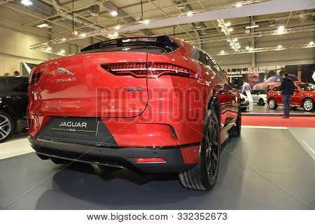 Sofia, Bulgaria - October 11, 2019: Jaguar I-pace Ev400 At Sofia Motor Show