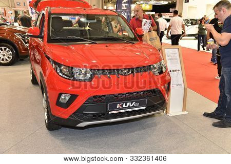 Sofia, Bulgaria - October 14, 2019: Mahindra Kuv100 At Sofia Motor Show