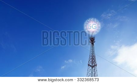 Concept Of Future Technology 5G Network Wireless Network That Will Control Everything Through Electr