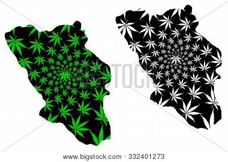 Chaharmahal And Bakhtiari Province (islamic Republic Of Iran, Persia) Map Is Designed Cannabis Leaf 