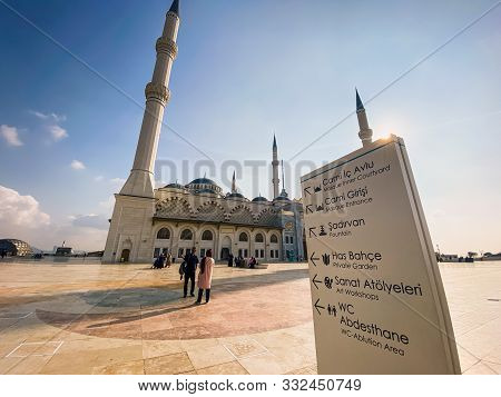 October 30, 2019. Istanbul Camlica Mosque. Turkish Camlica Camii. The Biggest Mosque In Turkey. The 