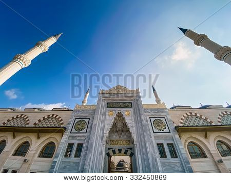 October 30, 2019. Istanbul Camlica Mosque. Turkish Camlica Camii. The Biggest Mosque In Turkey. The 