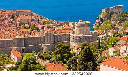 Historic Town Of Dubrovnik Panoramic View, Dalmatia Region Of Croatia