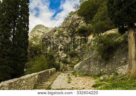 Montenegro, Kotor, 09 October, 2019. View Of Bas-relief (low Relief) On Old Kotor Walls Of The Old T