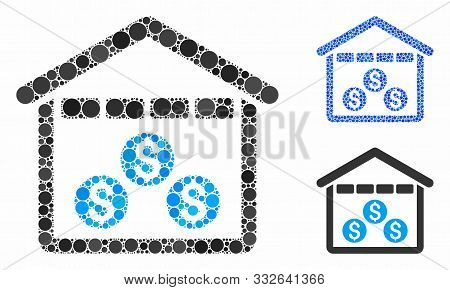 Money Depository Mosaic Of Spheric Dots In Various Sizes And Color Tones, Based On Money Depository 