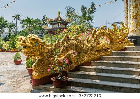 Nha Trang, Vietnam - March 11, 2019: Chua Loc Tho Buddhist Temple, Primary School And Orphanage. Lar