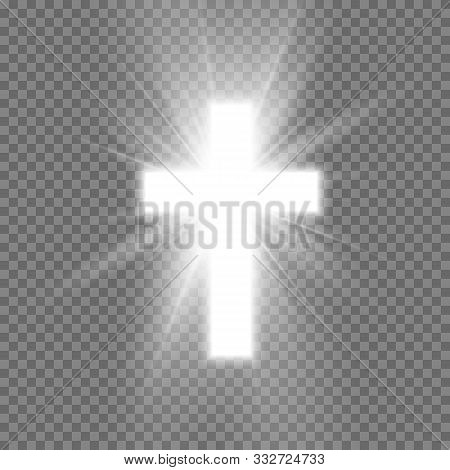 White Cross Glow Vector Photo Free Trial Bigstock