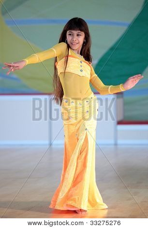 MOSCOW, RUSSIA - MAY 2: Unidentified girl dance during IX World Dance Olympiad in Moscow, Russia at May 2, 2012