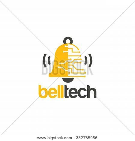 Flat Designs Pixel Bell Logo Designs Vector, Digital Tech Bell Logo - Vector