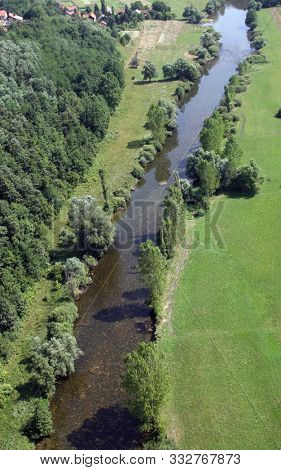 SISLJAVIC, CROATIA - JULY 19: Beautiful landscape of river Kupa in Sisljavic, Croatia, on July 19, 2011.
